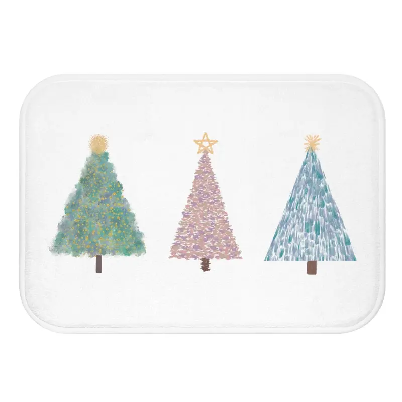 Festive Christmas Tree Non-Slip Bath Mat
