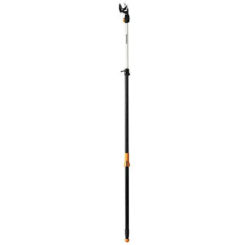 Fiskars 7.9–12 ft Extendable Pruning Pole Saw — Lightweight Aluminum Tree Trimmer with Precision Cutting Head