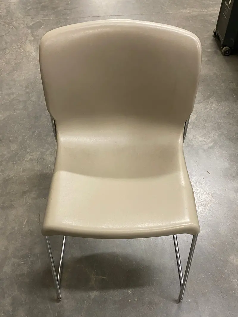 Fixtures Furniture L20013 Stackable Chair – Light Grey, Lightweight Polypropylene