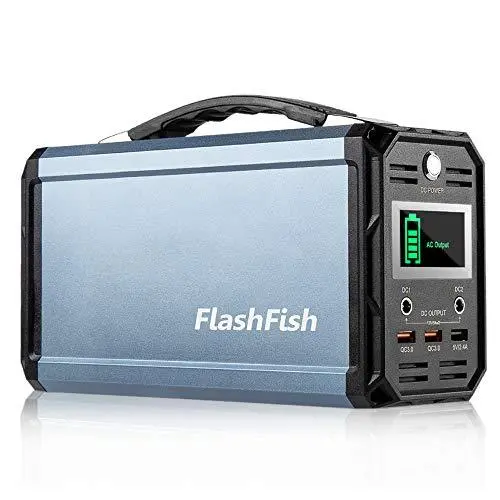 FlashFish 300W Portable Solar Generator – 60,000mAh Power Station with AC/DC/USB Outputs