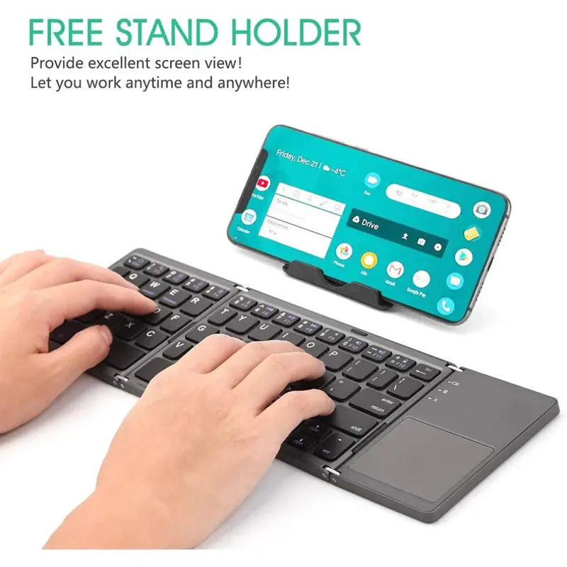 Foldable Bluetooth Keyboard with Integrated Touchpad