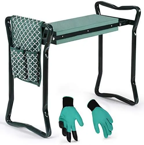 Foldable Garden Kneeler & Seat with EVA Foam Padding, Tool Pouch Included – Lightweight, Durable & Dirt-Resistant