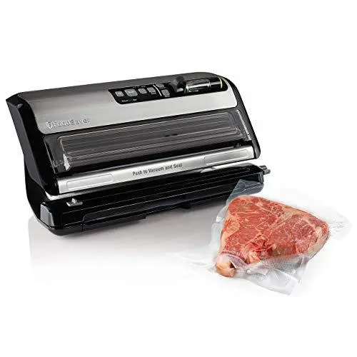 FoodSaver FM5200 2-in-1 Automatic Vacuum Sealer with Express Bag Maker – UL-Certified, Compact Silver Design
