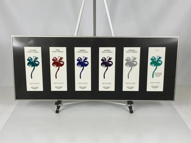 Framed Michigan 4-H Foundation Clover Citation Donor Recognition Print