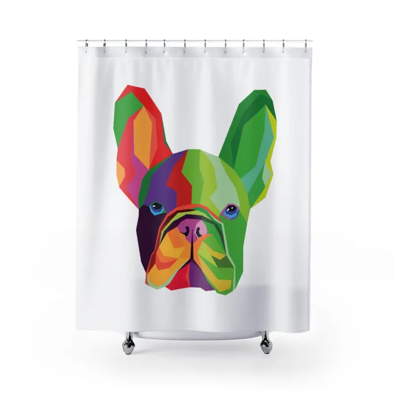French Bulldog Themed Shower Curtain