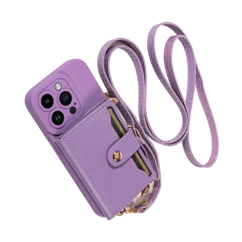 Functional Crossbody iPhone Case with Card Slots and Coin Pocket