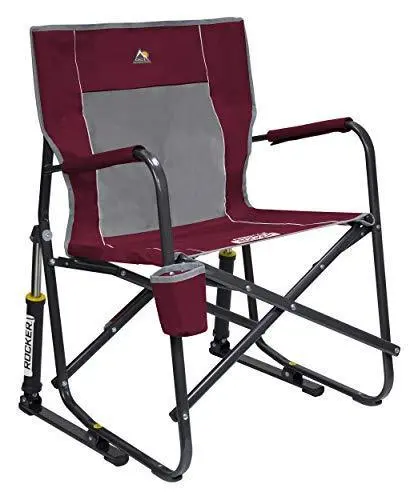 GCI Outdoor Freestyle Rocker Folding Chair in Cinnamon – Portable Rocking Seat for Patios and Campsites