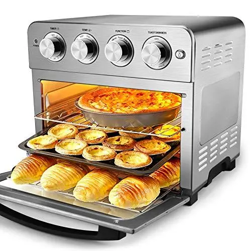 Geek Chef 24QT 6-Slice Air Fryer Toaster Oven – 1700W Convection Countertop Oven with Roast, Bake, Broil, and Oil-Free Fry Functions