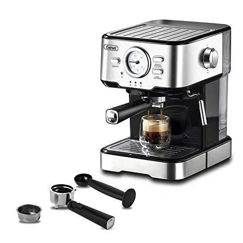 Gevi 15-Bar Espresso Machine – Professional Cappuccino & Latte Maker with Milk Frother, Dual Temp Control & 1.5L Tank (Black)