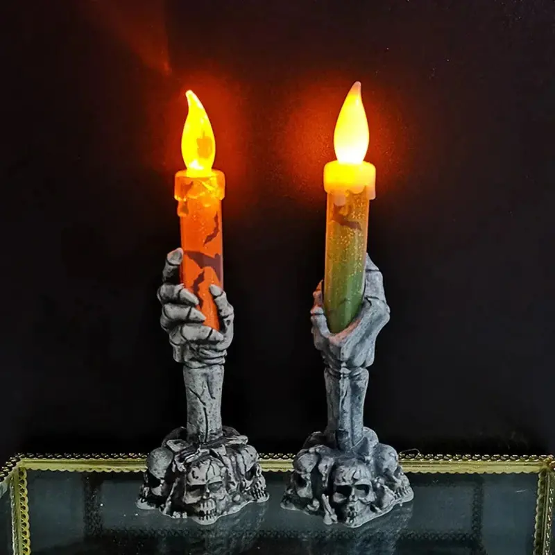 Glowing Ghost Hand LED Candle for Themed Tabletop Decor