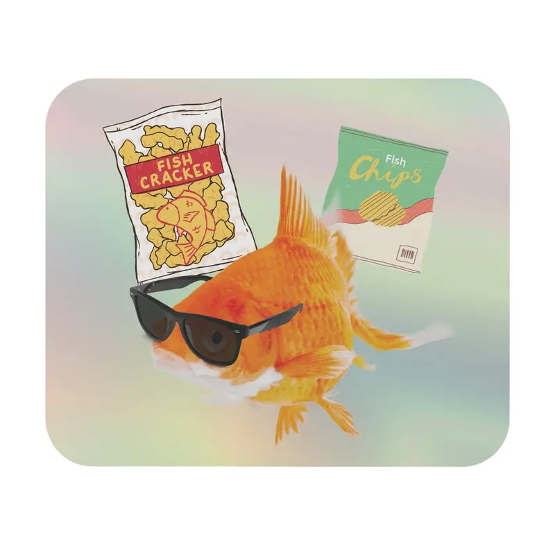 Goldfish Snack Time Themed Mouse Pad – Playful Office Mat