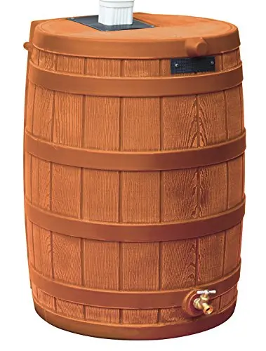 Good Ideas Rain Wizard RW50-TC – 50-Gallon Terra Cotta Rainwater Collection Barrel with Integrated Spigot