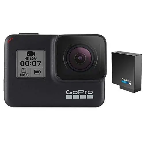 GoPro HERO7 Black Action Camera – Waterproof 4K Video, 12MP Photos, Live Streaming & Stabilization (E-Commerce Packaging)