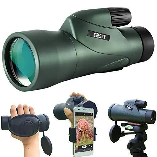 Gosky 12×55 Waterproof Monocular Telescope — HD BAK4 Prism Optics with Smartphone Adapter for Birding, Hunting, and Travel