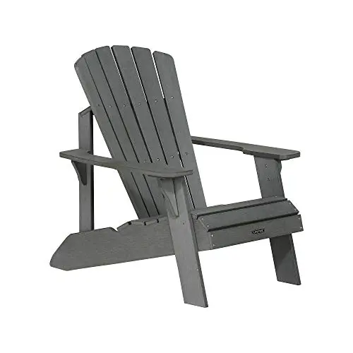 Gray Faux Wood Adirondack Chair with Lifetime Warranty