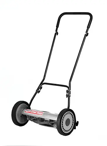 Great States 18-Inch 5-Blade Push Reel Lawn Mower – Eco-Friendly Manual Grass Cutter (Grey)