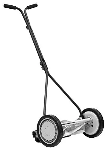 Great States 415-16 16-Inch 5-Blade Push Reel Lawn Mower – Eco-Friendly, Manual Grass Cutter (Silver)