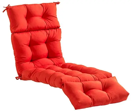 Greendale Home Fashions 72-Inch All-Weather Chaise Cushion — Outdoor/Indoor Lounge Pad in Salsa Pattern