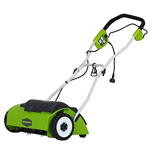 Greenworks 27022 14-Inch Corded Dethatcher – 10-Amp Lawn Care Tool for Thatch Removal (Green)