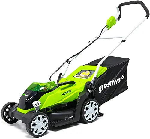 Greenworks 40V 14-Inch Cordless Lawn Mower – Brushless Motor Push Mower (Tool-Only Version MO40B00)
