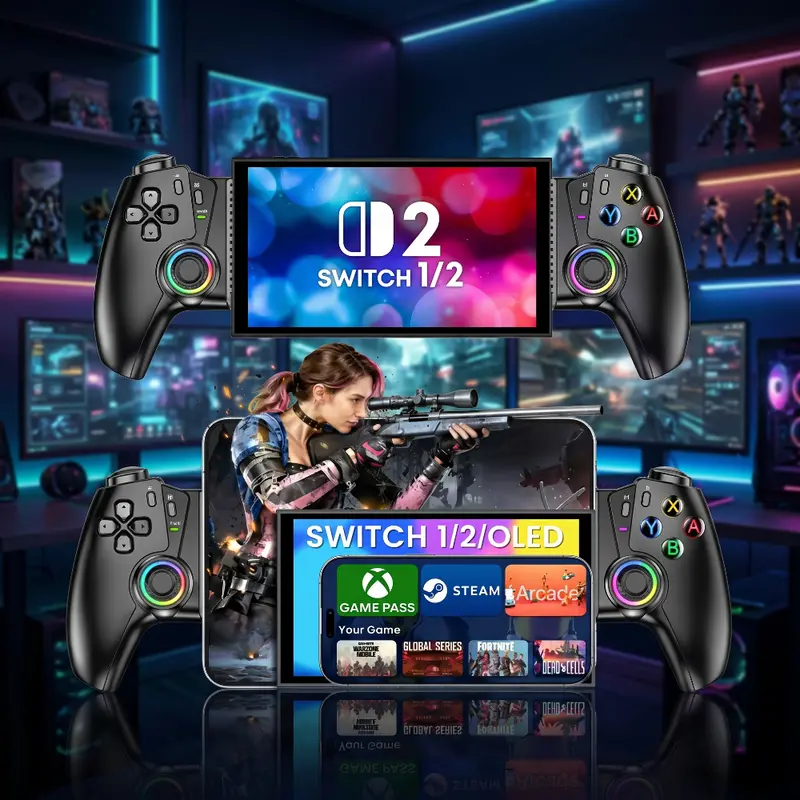 Hall Effect Wireless RGB Gamepad for Nintendo Switch & Smartphones