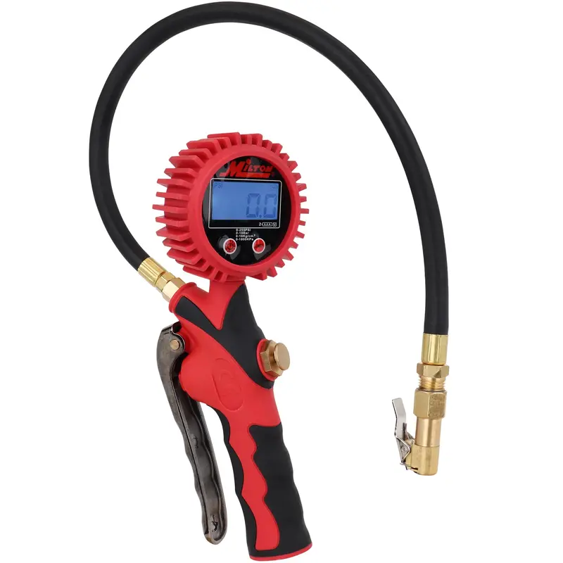 Heavy-Duty Digital Tire Inflator with Clip-On Chuck – 0–255 PSI, 20″ Hose