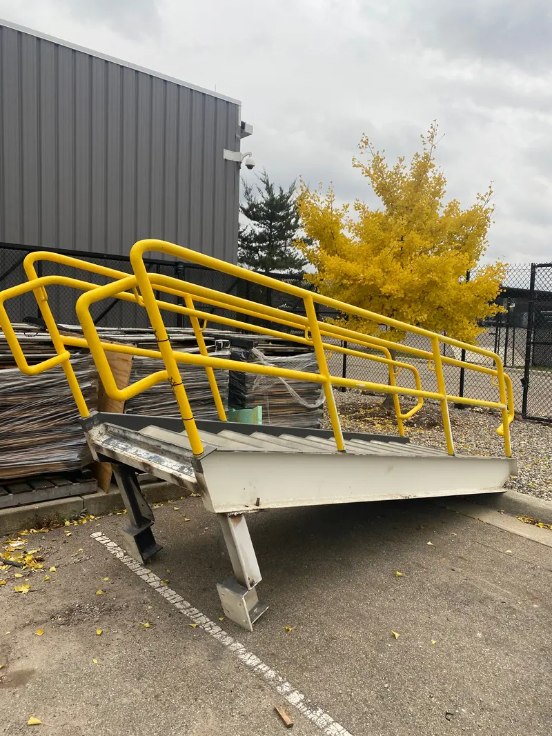 Heavy-Duty Industrial 11-Step Steel Staircase Assembly