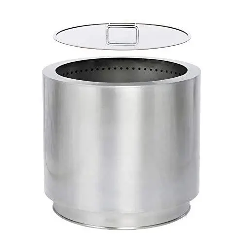 Hi-Flame Smokeless Bonfire Stove – Stainless Steel Portable Fire Pit with Lid for Backyard Wood Burning