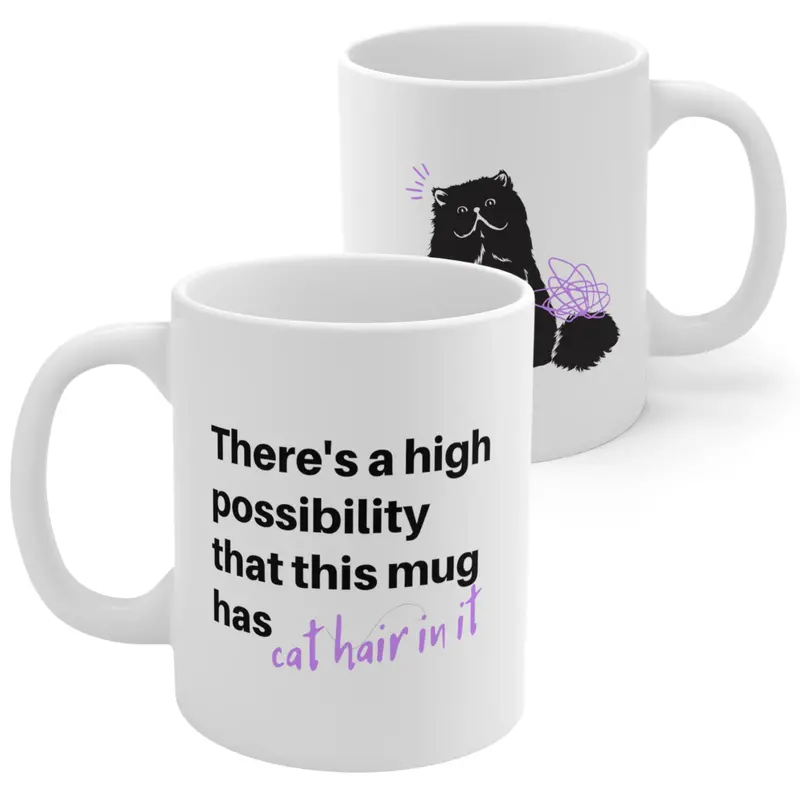 Humorous Cat Hair Design Coffee Mug