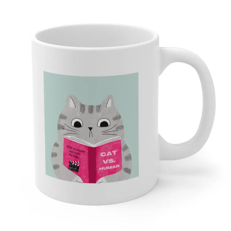 Humorous Cat Versus Human Ceramic Coffee Mug