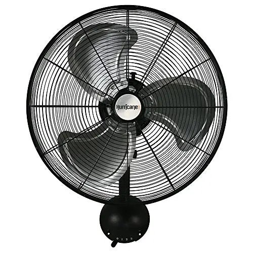 Hurricane Pro Series 20-Inch Wall-Mount Fan – Heavy-Duty Metal Industrial Fan with ETL Certification (Black)