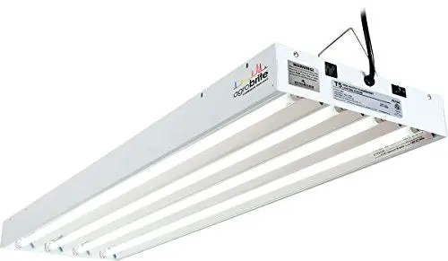 Hydrofarm FLT44 4-Foot Fluorescent Grow Light Fixture – White Spectrum T5 System for Indoor Plant Cultivation