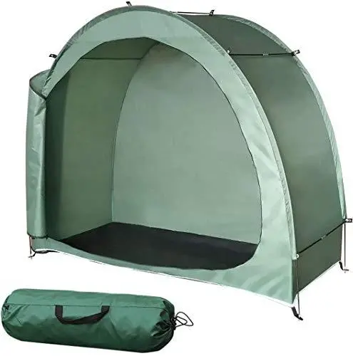 H&ZT Heavy-Duty Foldable Bike Storage Tent – Waterproof Polyester Cover (78″ x 63″ x 33″)
