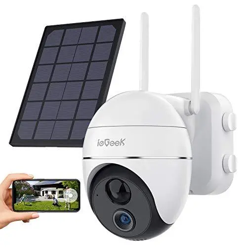 ieGeek Solar Security Camera – 1080P Wireless Outdoor PTZ Camera with 15000mAh Battery, 2-Way Audio & Motion Detection