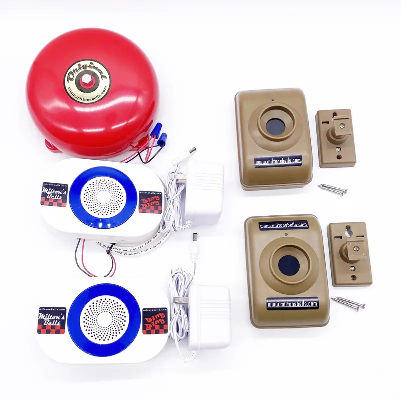 Industrial-Grade Wireless Driveway Alarm – Adjustable Chimes and Authentic Bell™ for Home or Facility Use