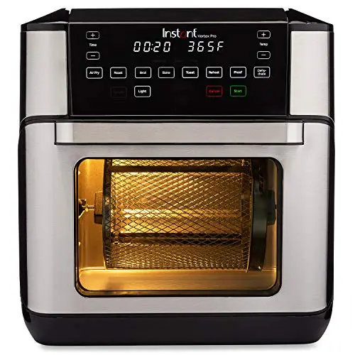 Instant Vortex Pro 10-Quart Air Fryer Oven – Rotisserie, Convection, Bake, Roast, Toast, Reheat & Dehydrate (1500W, Stainless Steel/Black)