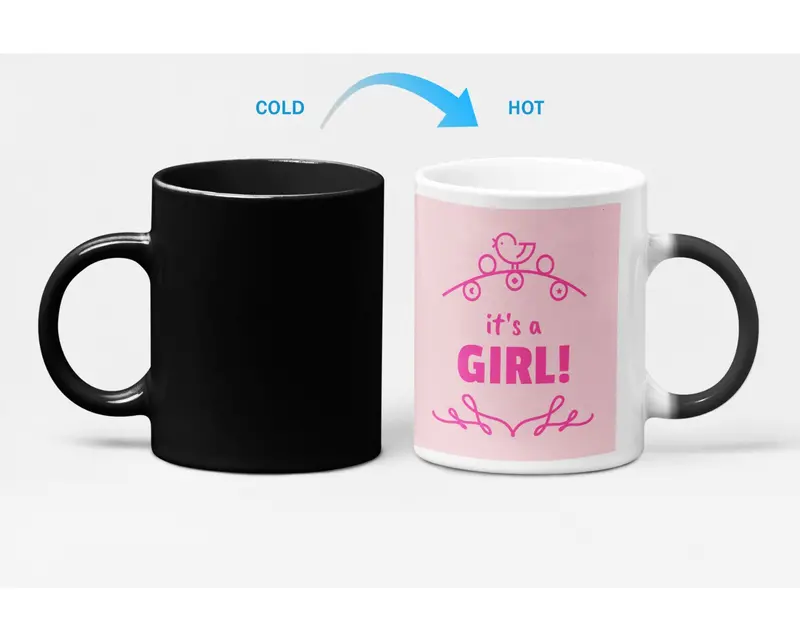 ‘It’s a Girl’ Baby Shower Mug – Warmth-Activated Color Reveal