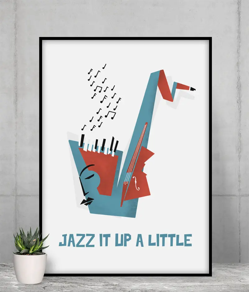 Jazz It Up Poster – Playful Retro-Inspired Wall Art