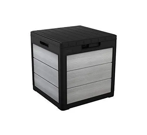 Keter Denali 30-Gallon Outdoor Storage Box – Resin Deck Box for Patio Gear, Pool Supplies & Kids’ Toys