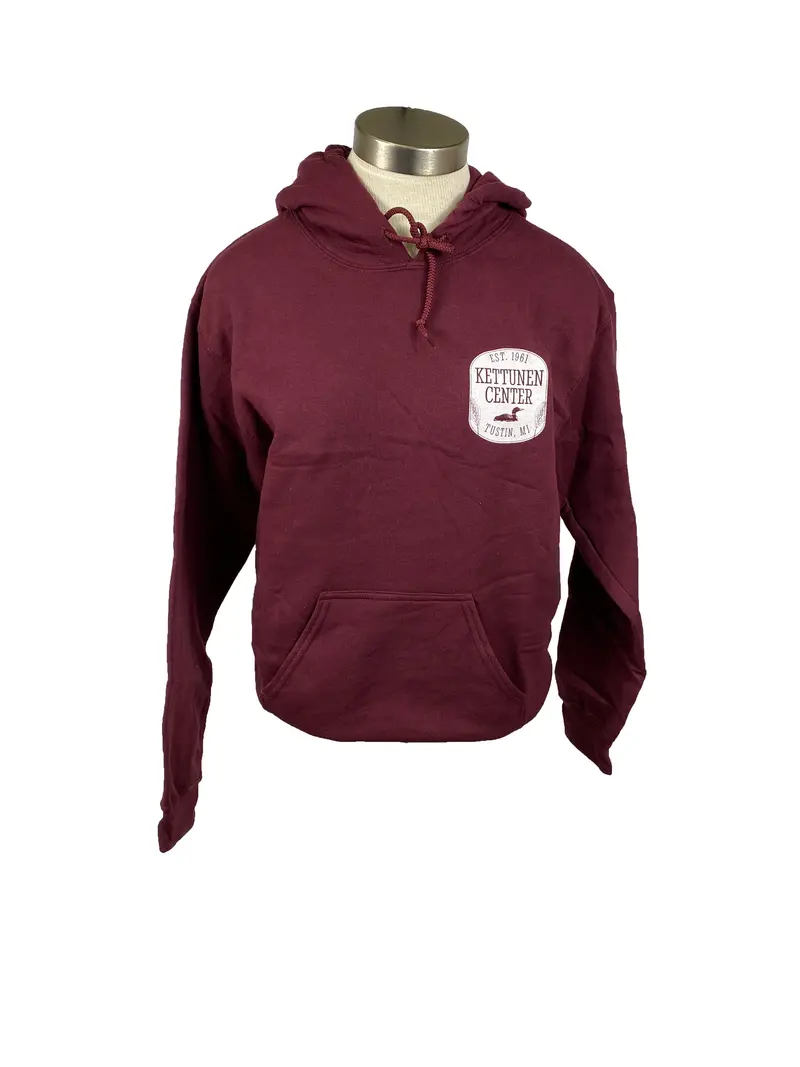Kettunen Center Burgundy Loon-Print Hoodie – Small