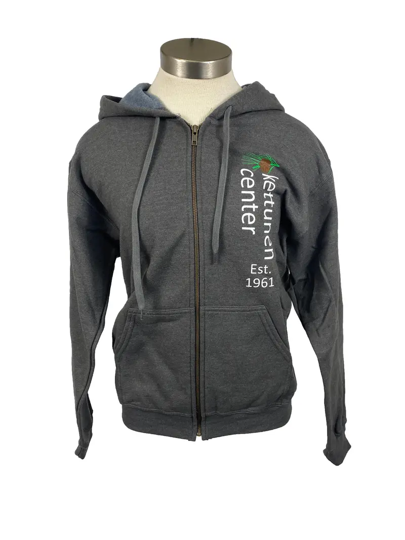 Kettunen Center Dark Gray Pine Cone Zip-Up – Small