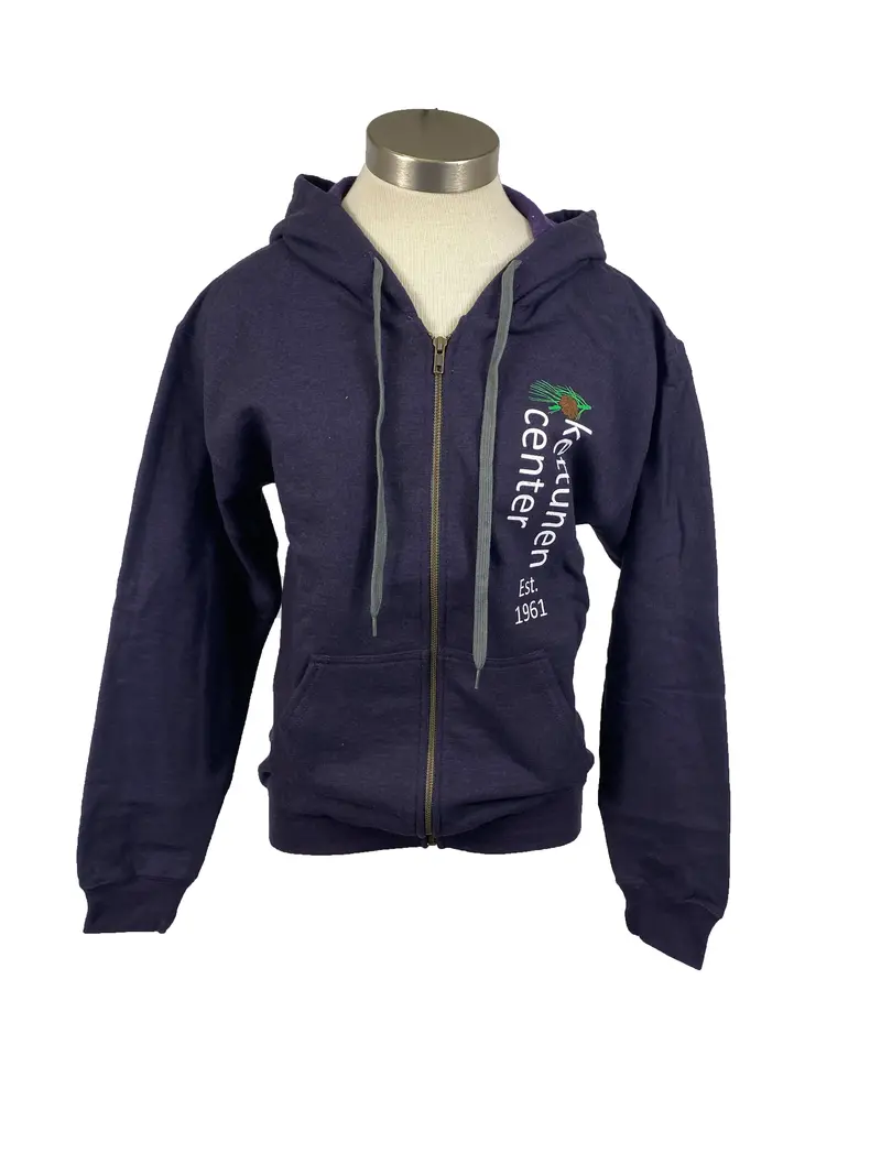 Kettunen Center Dark Purple Pine Cone Zip-Up – Small