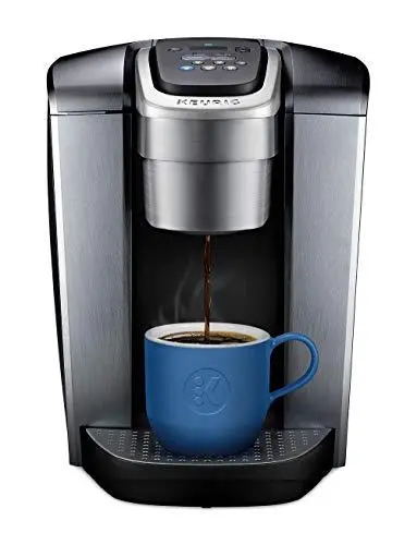 Keurig K-Elite Single-Serve Coffee Maker – Brews Hot or Iced K-Cup Drinks with Strength Control & Programmable Settings (Brushed Silver Finish)
