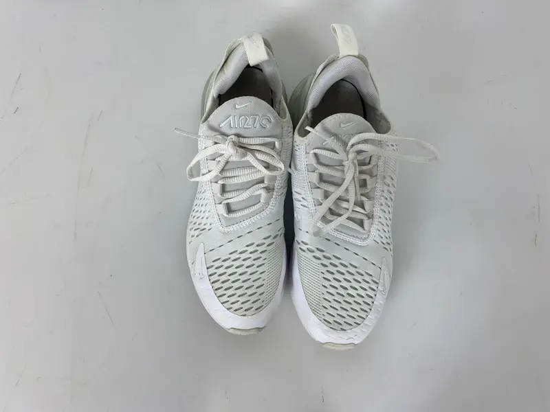 Kids’ White Air Max 270 Sneakers – Size 7Y, Triple-White Design