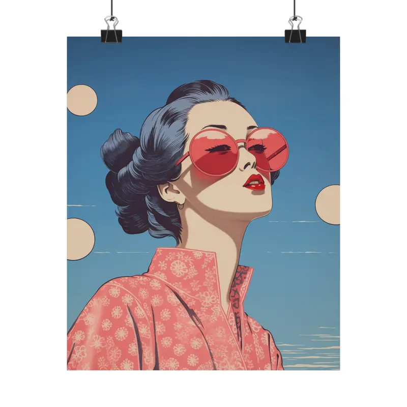 Kimono Chic Sakura Shades Pop Art Poster