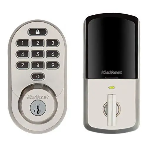 Kwikset Halo Wi-Fi Smart Deadbolt – Keyless Entry Keypad Lock with SmartKey Security in Satin Nickel