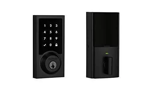 Kwikset Premis Smart Deadbolt – Touchscreen Keyless Entry with Apple HomeKit & SmartKey Security (Iron Black)