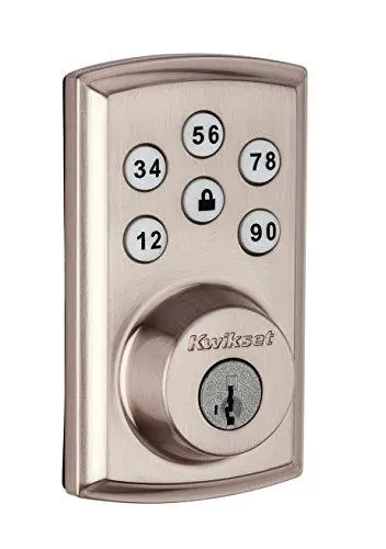 Kwikset SmartCode 888 Z-Wave Plus Deadbolt – Touchpad Electronic Lock with SmartKey Security in Satin Nickel
