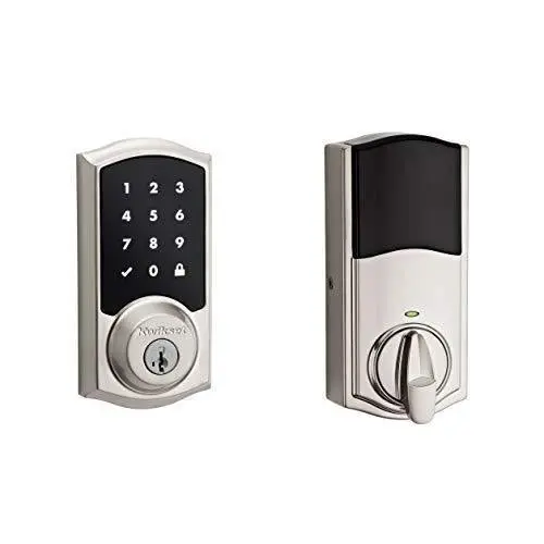 Kwikset SmartCode 916 Electronic Deadbolt – Z-Wave Plus Smart Lock with Touchscreen & SmartKey Security (Satin Nickel)