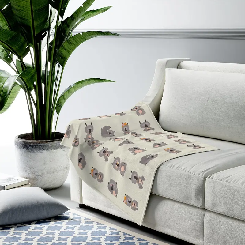 Lama Yoga Poses Luxe Velveteen Blanket